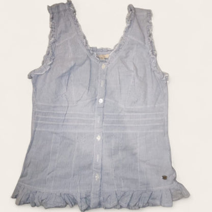GUESS Striped Ruffle Top