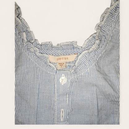 GUESS Striped Ruffle Top