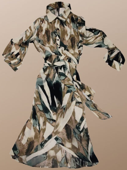 SHEIN Abstract Shirt Dress