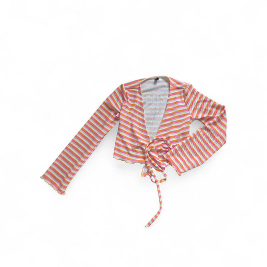 Trendy H&M Striped Tie-Front Top