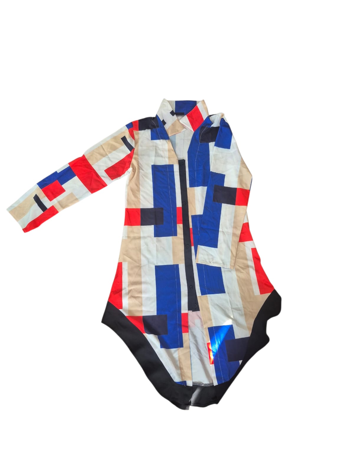 Geometric Print Shirt Dress